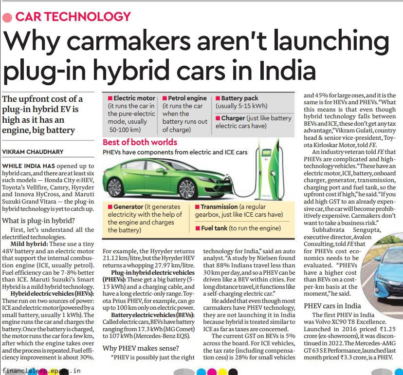 Plug-in hybrid cars